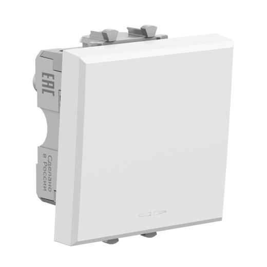 Выключатель одноклавишный модульный, Avanti, белое облако, 2 модуля