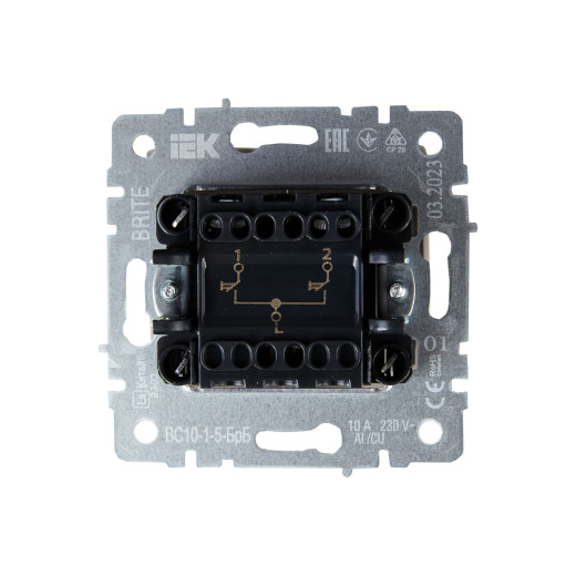 BRITE Выключ. жалюзи 10А ВС10-1-5-БрБ бел. IEK