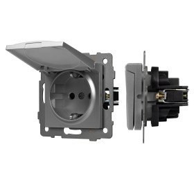 Механизм розетки влагозащищённый SCT-MCP-PL-GR-V (250V, 16A) (Arlight, -)