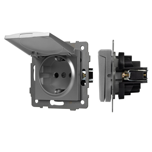 Механизм розетки влагозащищённый SCT-MCP-PL-GR-V (250V, 16A) (Arlight, -)