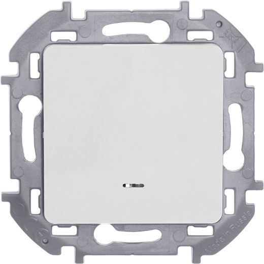 Переключатель одноклавишный с подсветкой/индикацией - Legrand/Daccord Inspiria - 10АХ 250В безвинтовые зажимы - белый