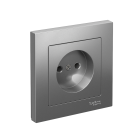 Systeme Electric AtlasDesign Сталь Розетка без заземления, 16А, в сборе, быстрозажим. клем.