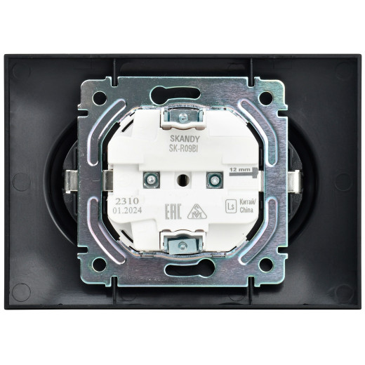 SKANDY Роз. 2-я без з/к с з/ш 10А сб. SK-R09Bl черн. IEK