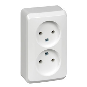 Systeme Electric Этюд наруж Бел Розетка 2-ая бе з/з без шторок