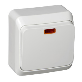 Systeme Electric Этюд наруж Бел Переключатель 1-клавишный с подсветкой