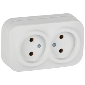 IEK GLORY Роз. 2-я без з/к/ш о/у 10А РС22-2-ХБм бел. м.