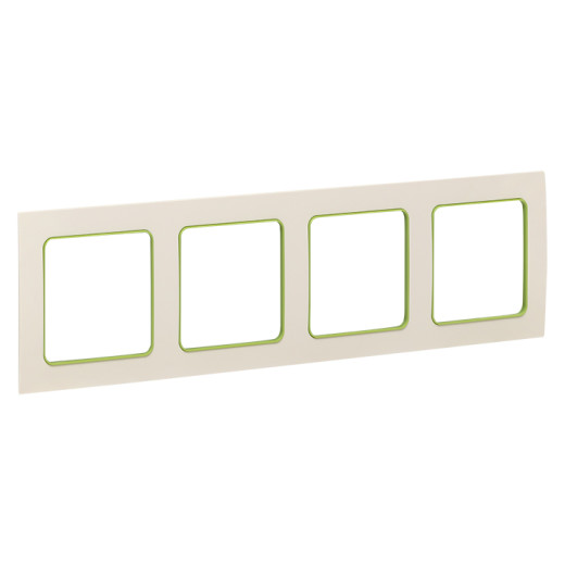 Стокгольм Рамка 4-местная белая с линией цвета зеленый EKF PROxima