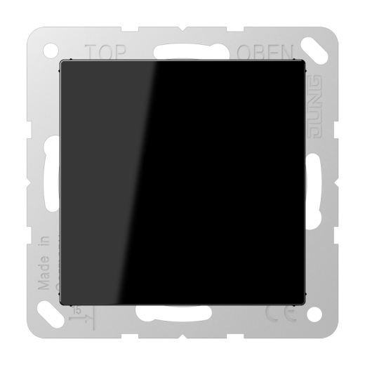 Крышка без отверстий, фиксация защёлкиванием, для произвольных вырезов (либо использование в качестве заглушки), возможно IP44, термопласт, черный, A500