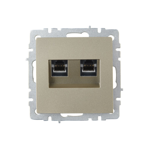 BRITE Роз. двойная RJ11+RJ45 кат.5E РК/Т12-БрШ шамп. IEK