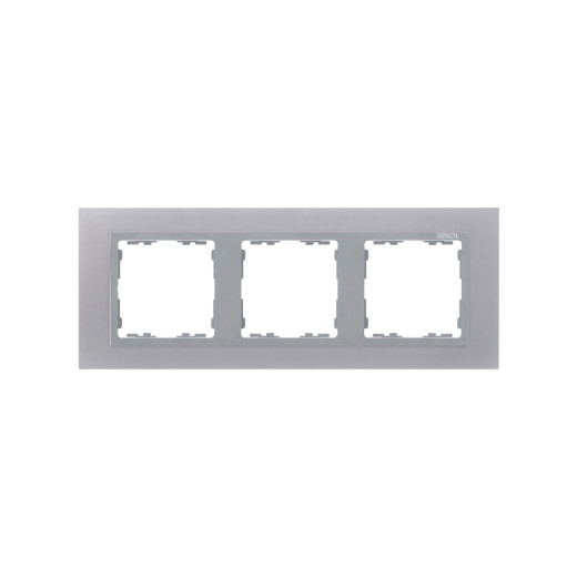 Рамка на 3 поста, S82N, алюминий - алюминий (металл им.)