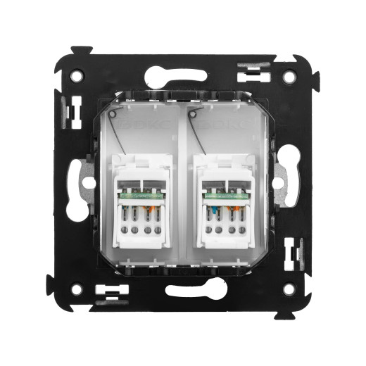 Компьютерная розетка RJ-45 в стену, кат.6 двойная,