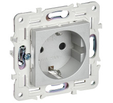 IEK SKANDY Серебряный Розетка с/з с защитными шторками 16А SK-R04S