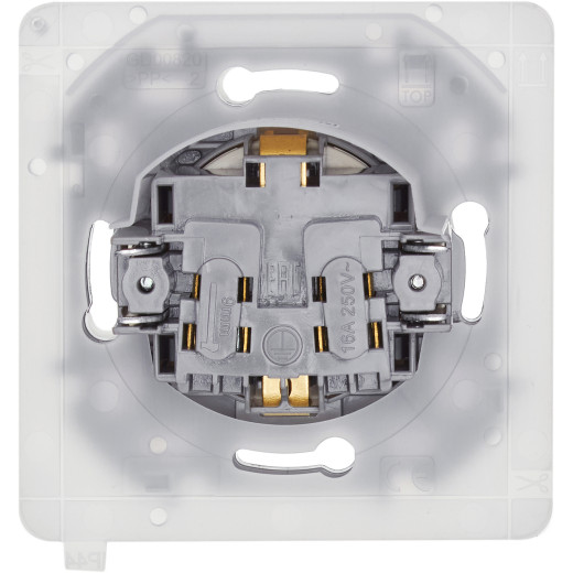 Розетка с заземлением IP44 - Legrand/Daccord Inspiria - со шторками с защитной крышкой 16А 250В винтовые зажимы - слоновая кость