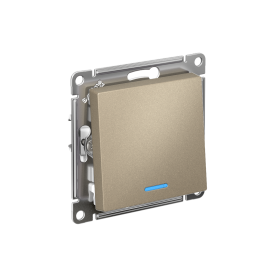 Systeme Electric AtlasDesign Шампань Выключатель 1-клавишный с подсвет.,сх.1а, 10АХ,мех., быстрозажим. клем.