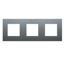 Niko Pure Металл Свинцово-серый Рамка на 3 поста