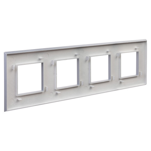 Рамка 4 поста (8 мод.), Avanti, закаленная сталь