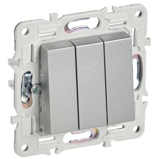 SKANDY Выключ. 3-кл. 10А SK-V11S сереб. IEK