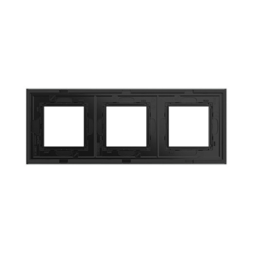 Рамка из натурального стекла 3 поста (6 мод.),  Avanti, черная