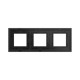 Рамка из натурального стекла 3 поста (6 мод.),  Avanti, черная