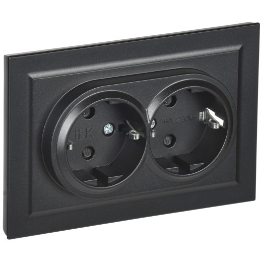 BRITE Роз. 2-я с з/к/ш 16А в сб. РСш12-3-БрЧ черн. IEK