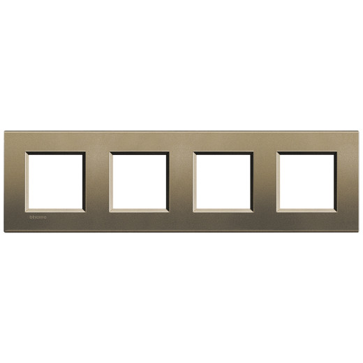 Livinglight Рамка прямоугольная, 4 поста, цвет Коричневый шелк