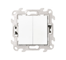 Simon 24 Белый Двухклавишный выключатель Push&Go