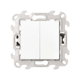 Simon 24 Белый Двухклавишный выключатель Push&Go