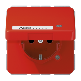 JUNG SCHUKO-розетка с крышкой, красная