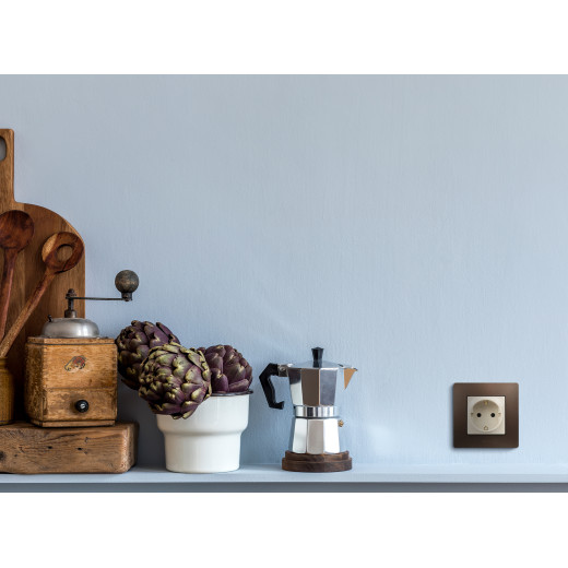 Розетка с заземлением - Legrand Etika - со шторками 16А 250В винтовые зажимы - слоновая кость