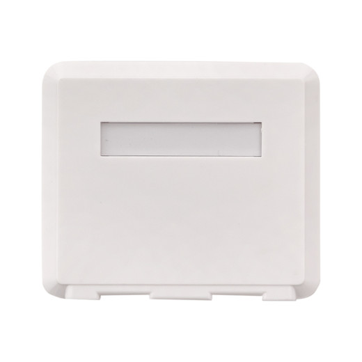 Корпус настенной розетки TERACOM PRO на 2 модуля Keystone со шторками и маркерами белый