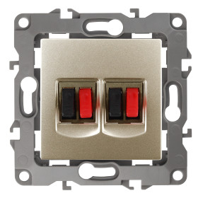 ЭРА Розетка Серия 12 12-3112-04 аудио двойная IP20 шампань