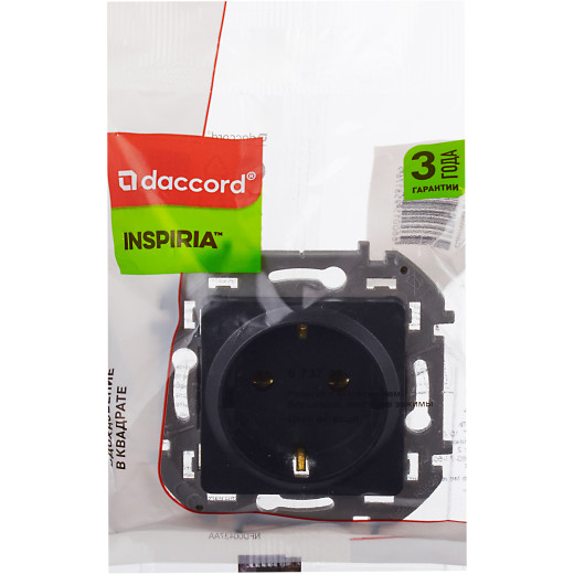 Розетка с заземлением - Legrand/Daccord Inspiria - без шторок 16А 250В винтовые зажимы - антрацит