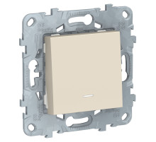 Schneider Electric Unica New Беж Переключатель 1-клавишный, с подсветкой, сх. 6а