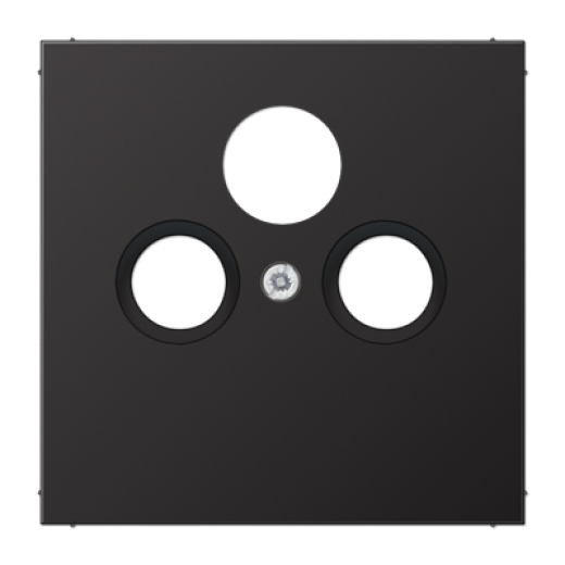 Крышка для SAT-TV-FM-розеток, фиксация винтом, металл, dark, Aluminium