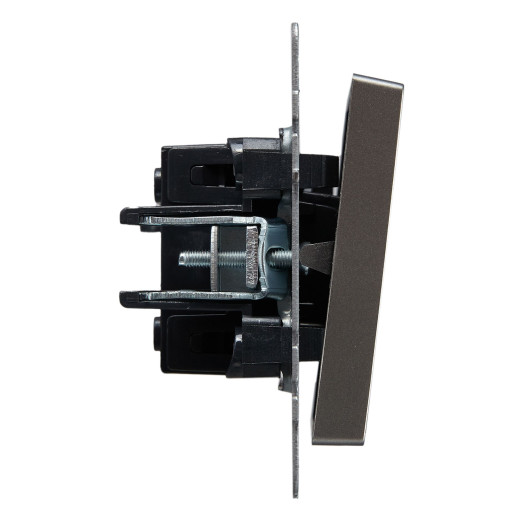 BRITE Выключ. 1-кл. прох. 10А ВС10-1-6-БрС сталь IEK