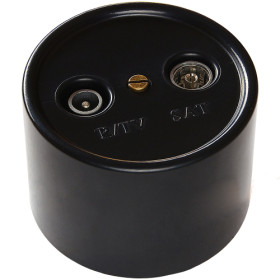 BIRONI Лизетта Пластик Черный Розетка ТV/FM