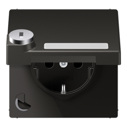 SCHUKO розетка с крышкой и полем для надписи