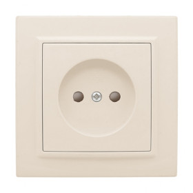 EKF Basic Минск Бежевый Розетка б/з, со шторками, 10 А, СП.
