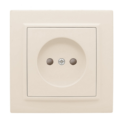 Розетка 1-мест. СП б/з 10 А с защ. штор. бежевый Минск EKF