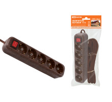 TDM Удлинитель бытовой  У05В выключатель, 5 гнезд, 3метра,2П+3, ПВС 3х1мм2 