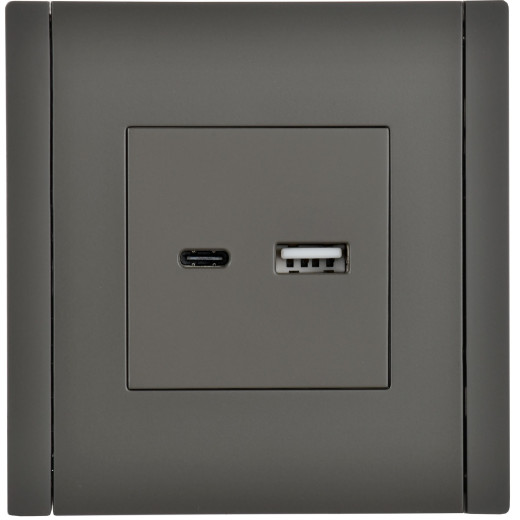 FORTE&PIANO Роз. USB A+C 18Вт FP351 сер. IEK