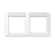 JUNG Рамка 2-кратная с полем для надписи для горизонтальной установки белая