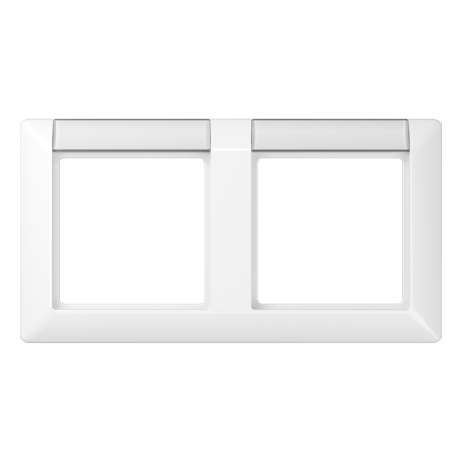 Рамка 2-кратная с полем для надписи для горизонтальной установки, белая