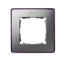 Simon 82 Detail Холодный Алюминий, фиолетовое основание Рамка 1-ая