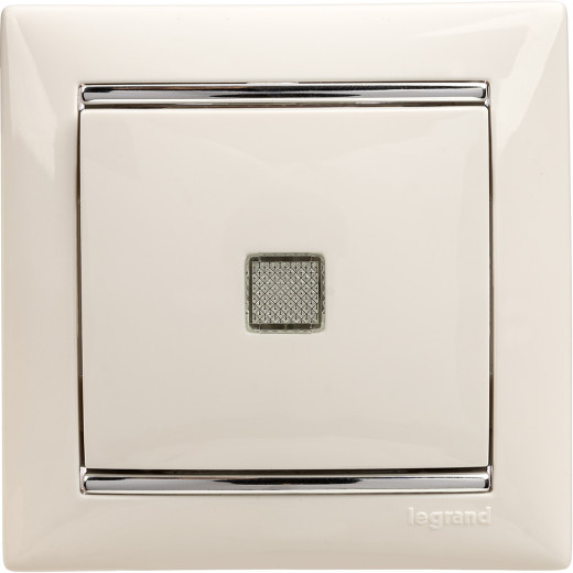 Выключатель одноклавишный с подсветкой - Legrand Valena - 10А 250В схема 1L безвинтовые зажимы - белый