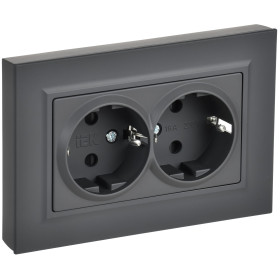 IEK BRITE Роз. 2-я с з/к/ш пл 16А в сб. РСшПл12-3-БрГ граф.