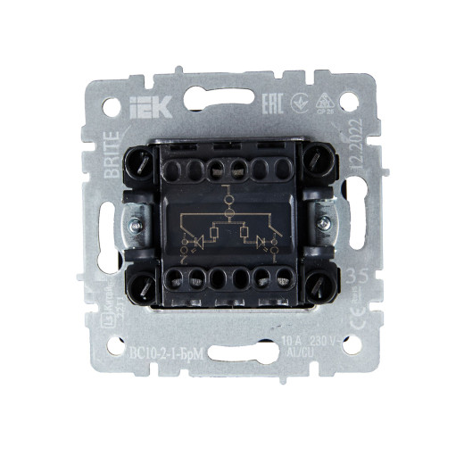 BRITE Выключ. 2-кл. с инд. 10А ВС10-2-1-БрМ мар. IEK