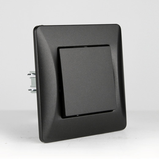 Выключатель одноклавишный, 10А, 220-250V (антрацит)