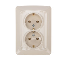 KRANZ DEA Розетка 2-ая с/з с/у 16А Беж