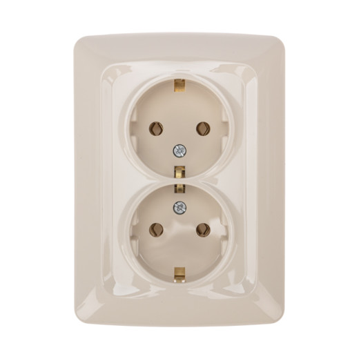 DEA Розетка 2-ая с/з с/у 16А Беж KRANZ